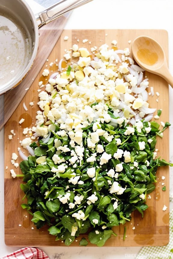 prepare spinach feta mixture