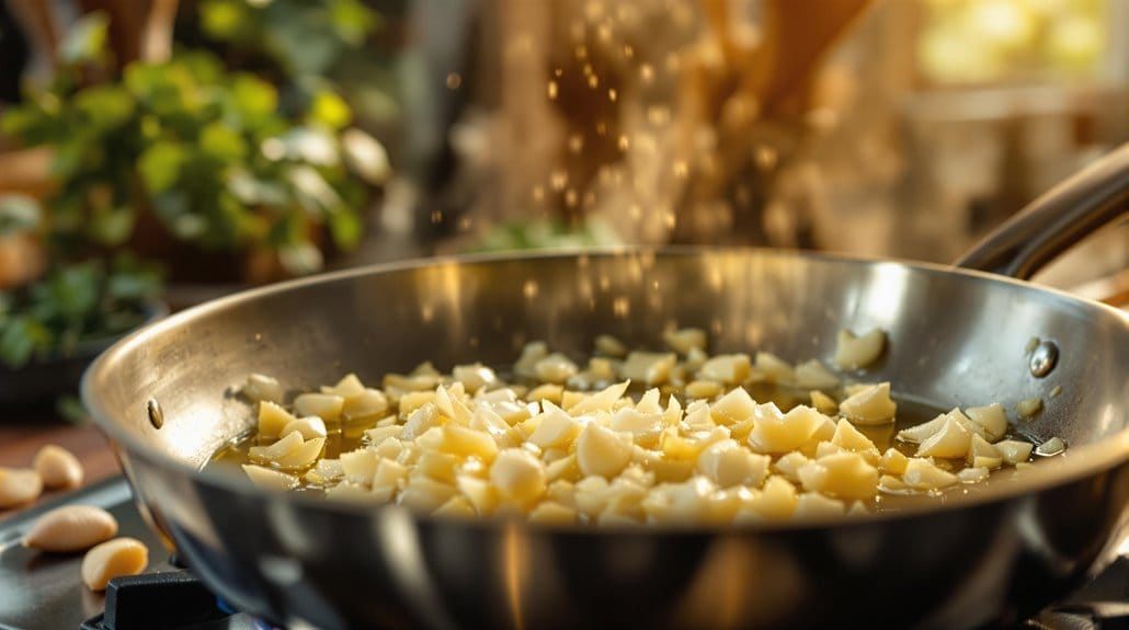 saut garlic and onions