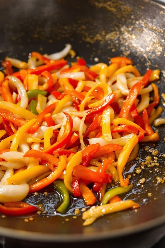 saut garlic and vegetables