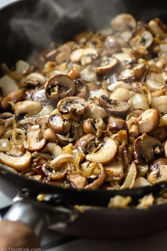 saut mushrooms and onions