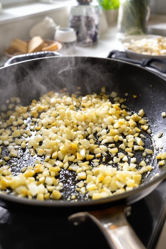 saut onions and garlic