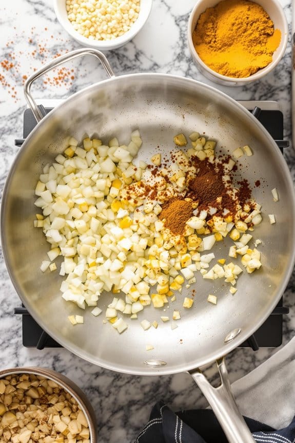 saut onions with spices
