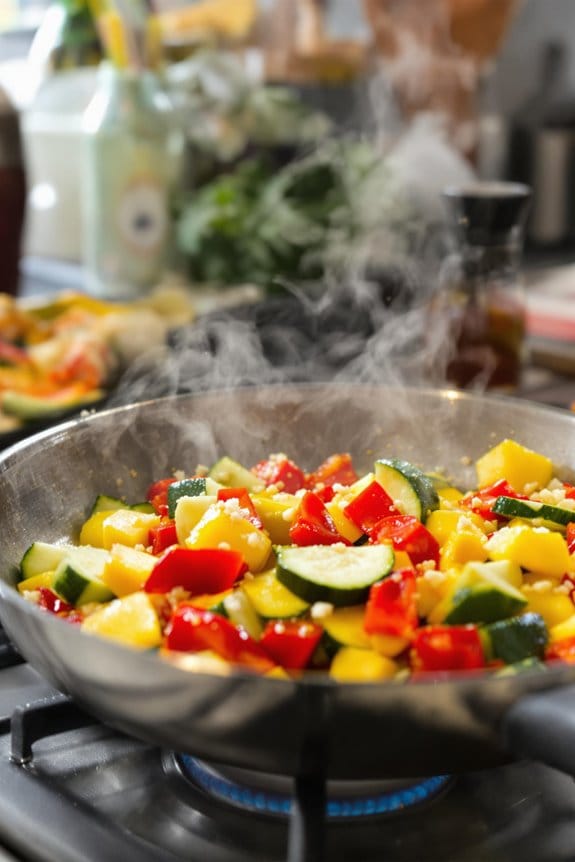 saut vegetables until tender
