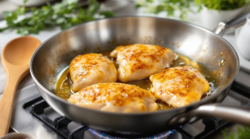 sear chicken in skillet