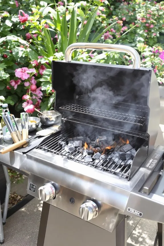 set up grilling area