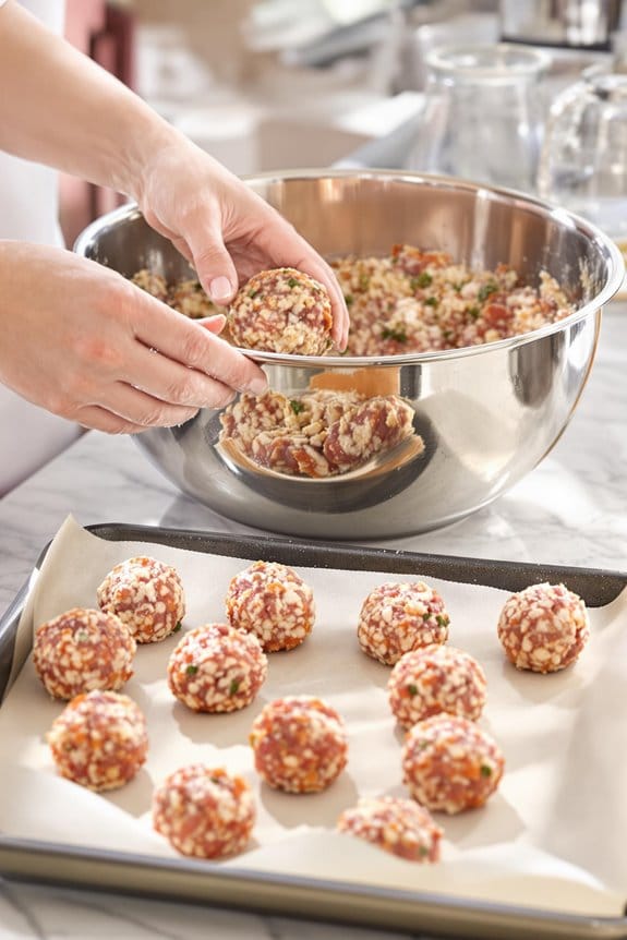 shape the meatballs uniformly