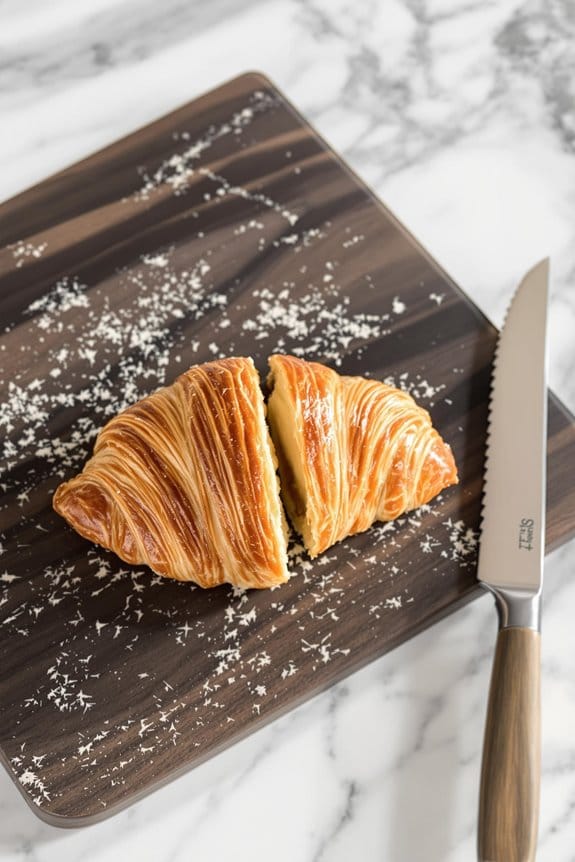 slice croissant into halves