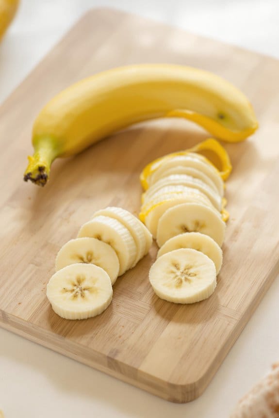 slice fresh bananas carefully