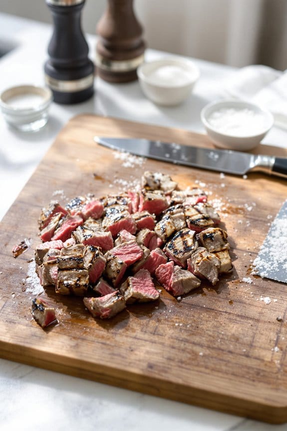 slice the grilled steak