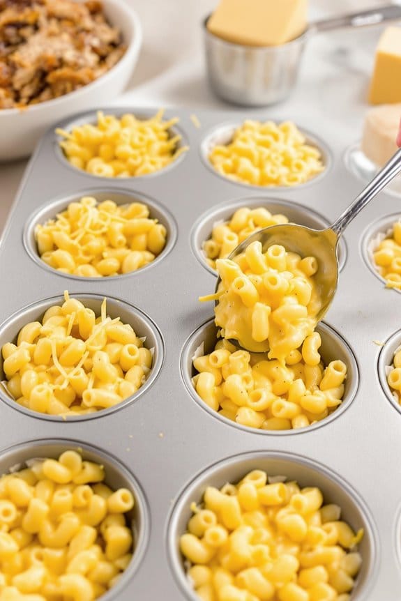 spoon mixture into tins