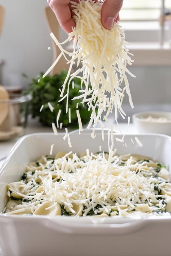sprinkle cheese over dish