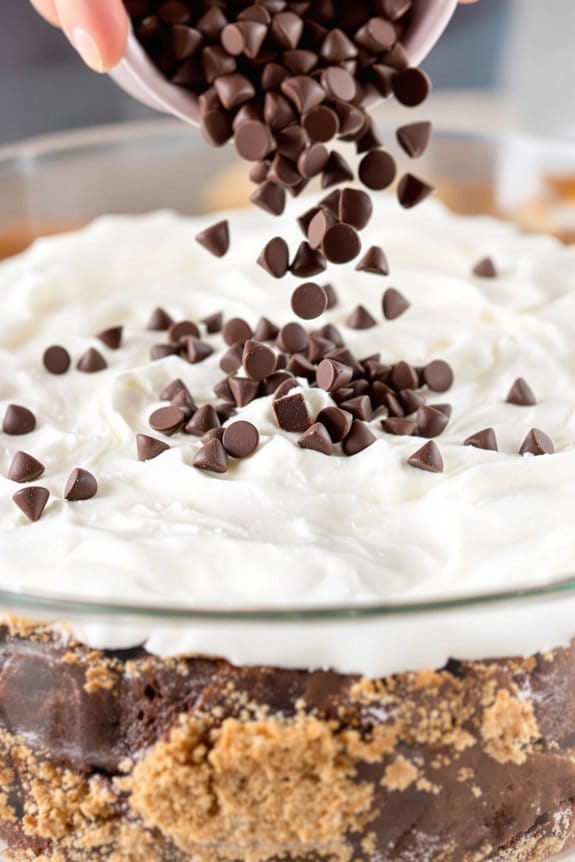 sprinkle chocolate chips evenly