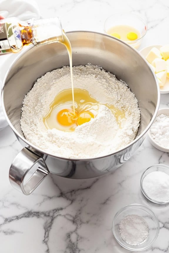 thoroughly mix batter ingredients
